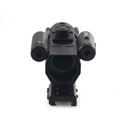 4x vergroting Aluminium legering Prismatische scope met rode laser jacht essentieel