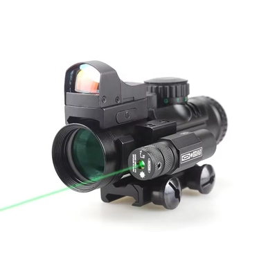 155mm lengte Prismatische scope jacht 4x32 met rode laser en mini red dot