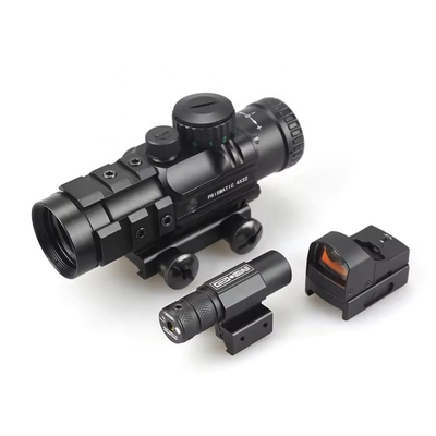 155mm lengte Prismatische scope jacht 4x32 met rode laser en mini red dot