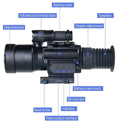 55 mm Oogverlichting KDS1W 3.7X-11X Digitaal nachtzicht voor jacht IP65