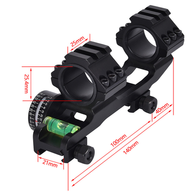 Scope Mount Matte Black Finish Dual Rings Bubble Level and Angle Indicator voor 21 mm