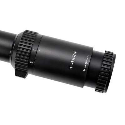 1-4x24 verlicht Tactische 30 mm buis Glas Reticel Scope met maximaal uitgangsvermogen 0
