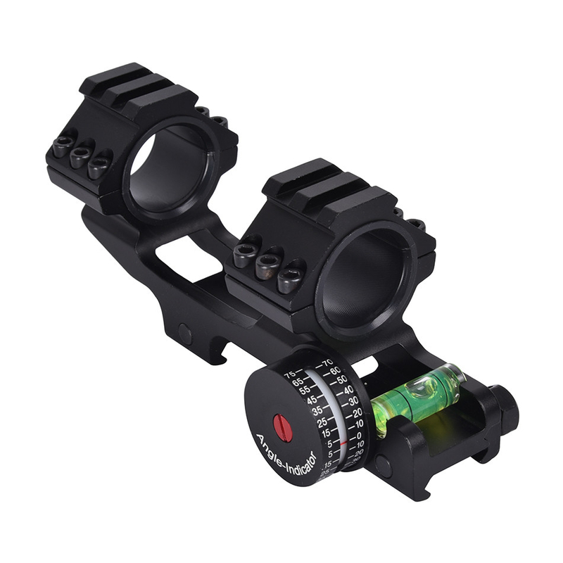 Tactische Dual Scope Mount Ring met Bubble Level 40mm Offset Fits 21mm Picatinny Rail
