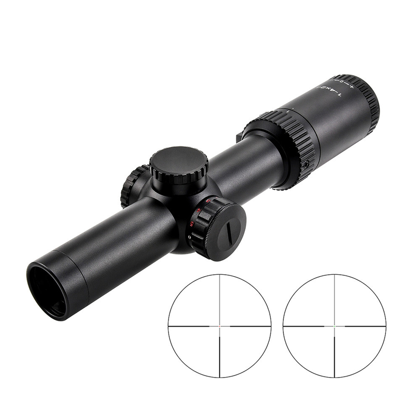 1-4x24 verlicht Tactische 30 mm buis Glas Reticel Scope met maximaal uitgangsvermogen 0